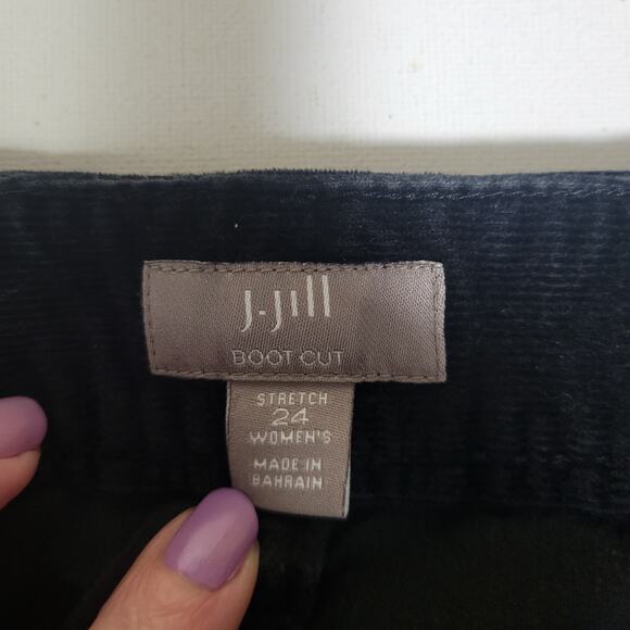J Jill Black Corduroy Jeans Size 24 Boot Cut High Rise Preppy Workwear‎ Academia - Picture 4 of 9